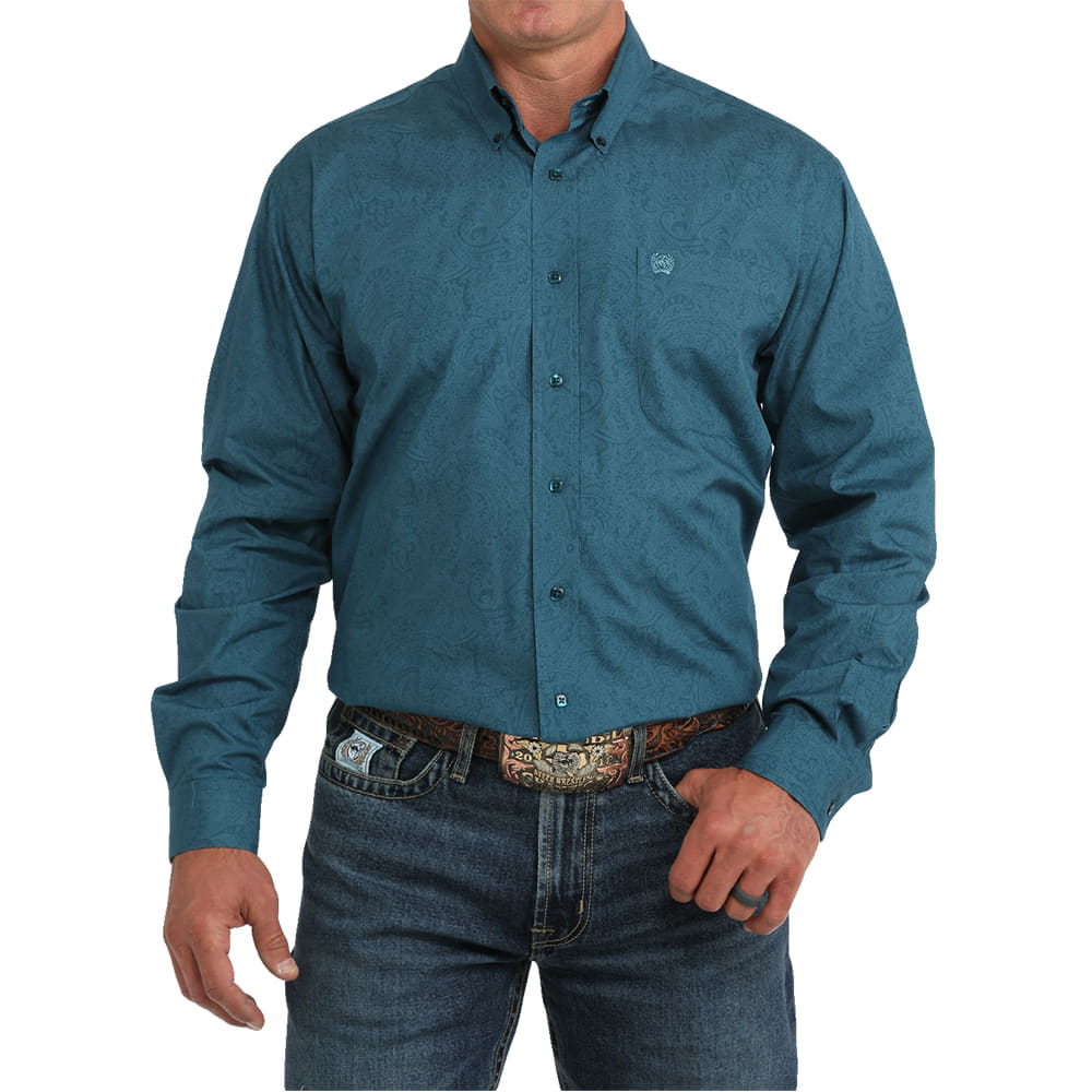 Cinch Apparel Paisly Long Sleeve Button Down