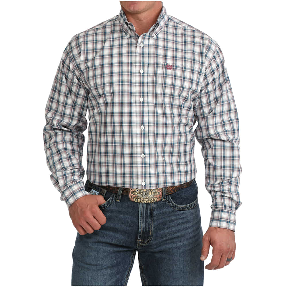 Cinch Apparel Plaid Long Sleeve Button Down