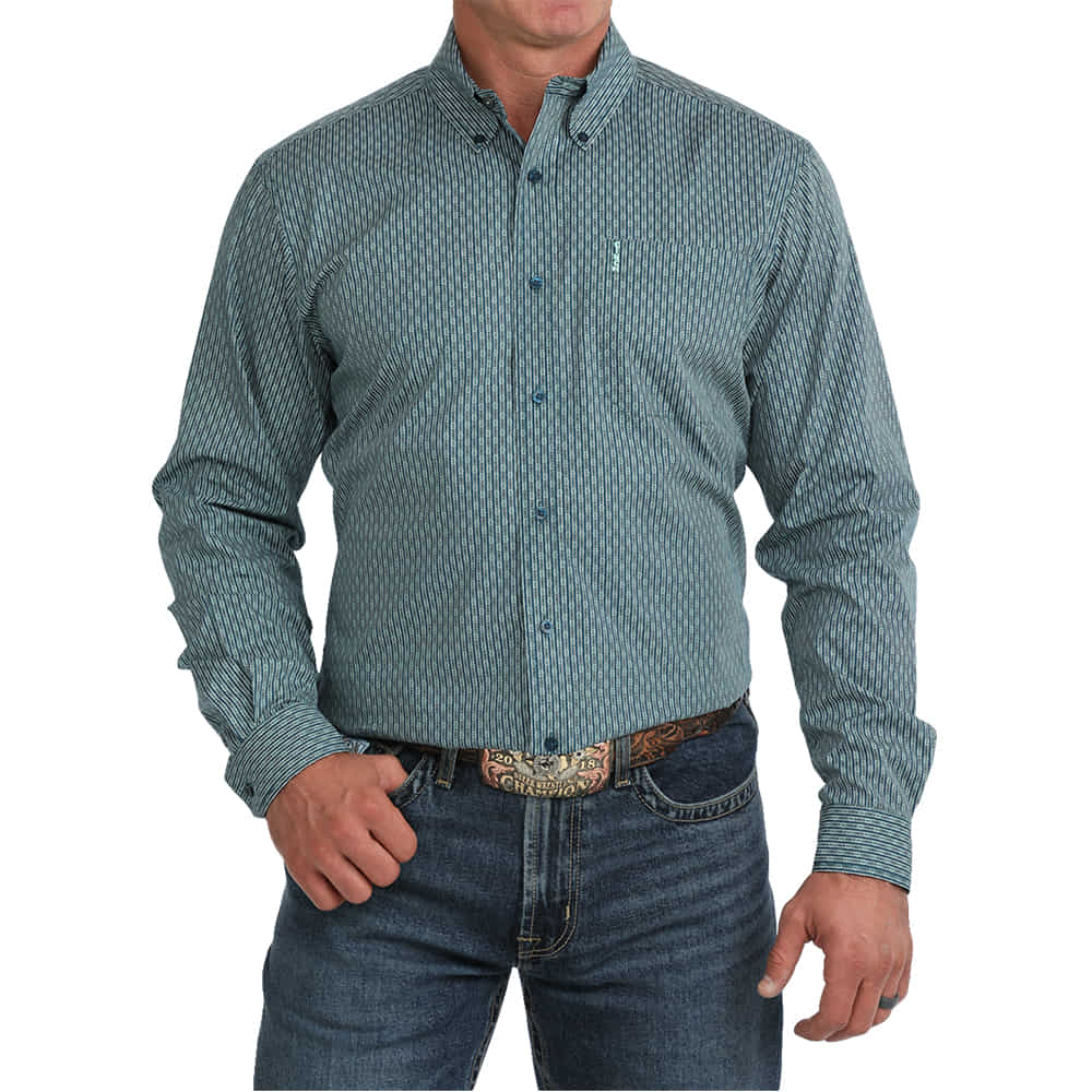 Cinch Apparel Printed Long Sleeve Button Down