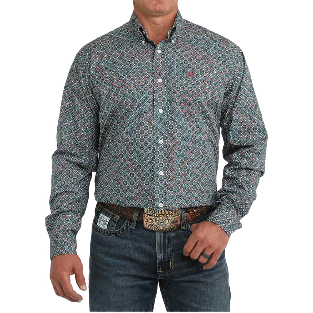 Cinch Apparel Printed Long Sleeve Button Down