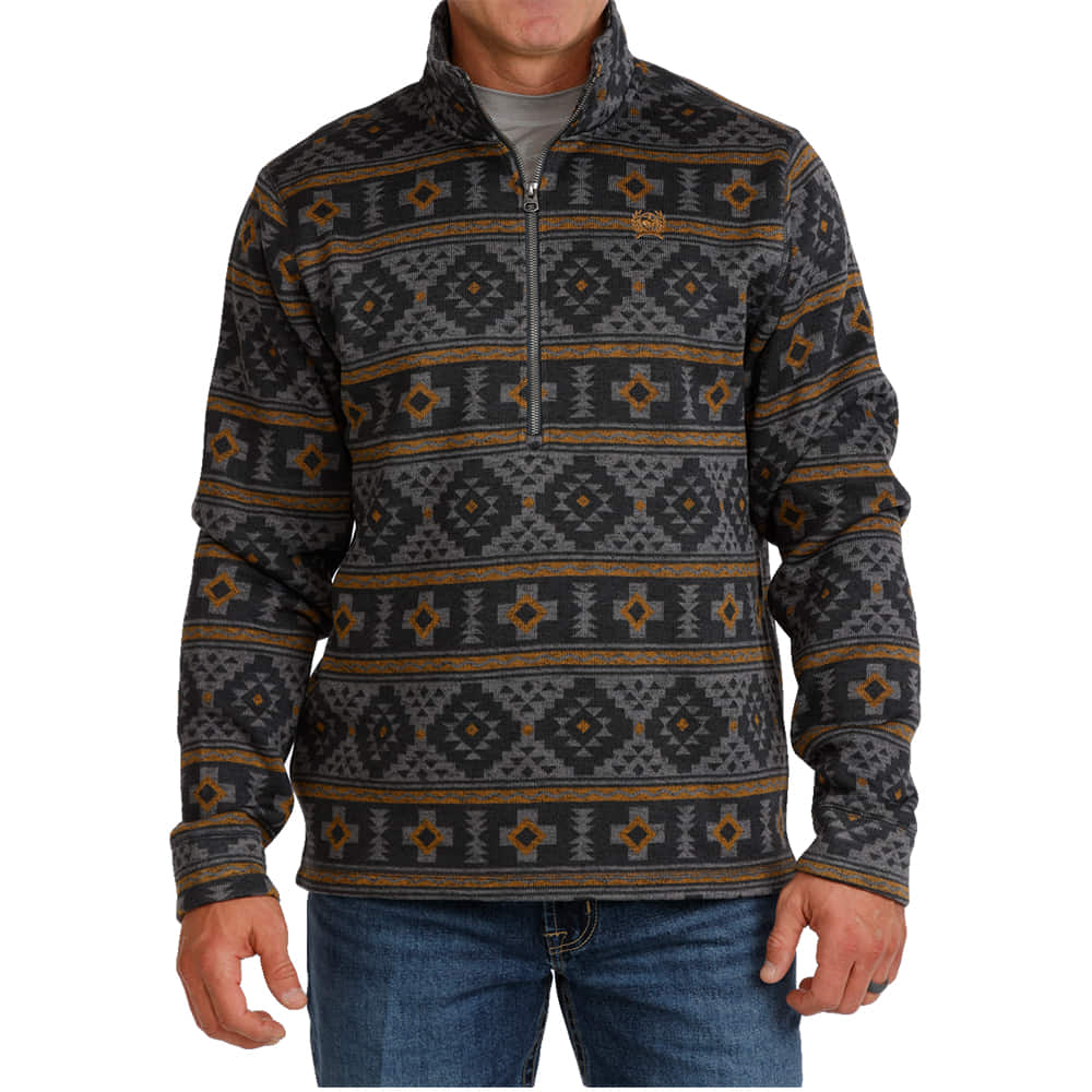 Cinch Apparel Printed Sweater Knit 1/2 Zip