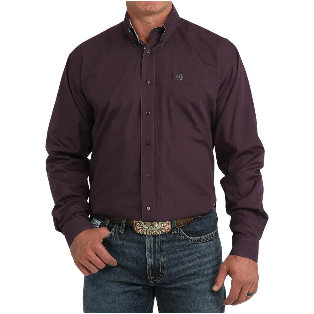 Cinch Apparel Solid Long Sleeve Button Down