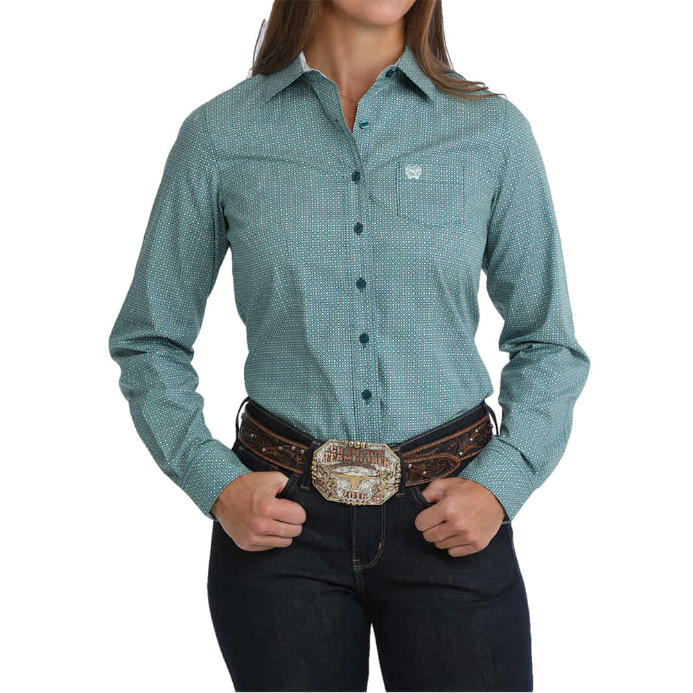 Cinch Apparel Womens Printed Long Sleeve button Down