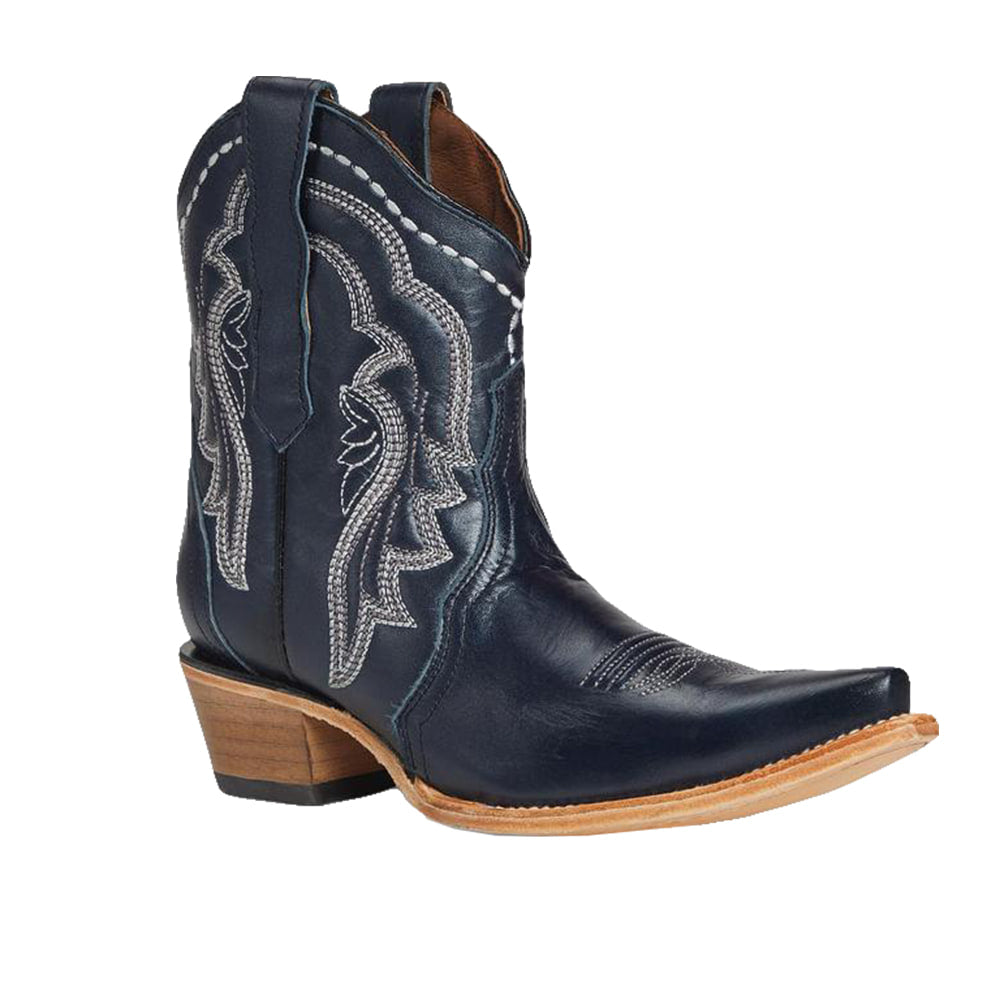 Circle G Footwear Circle G Women's Navy Embroidery Ankle Bootie