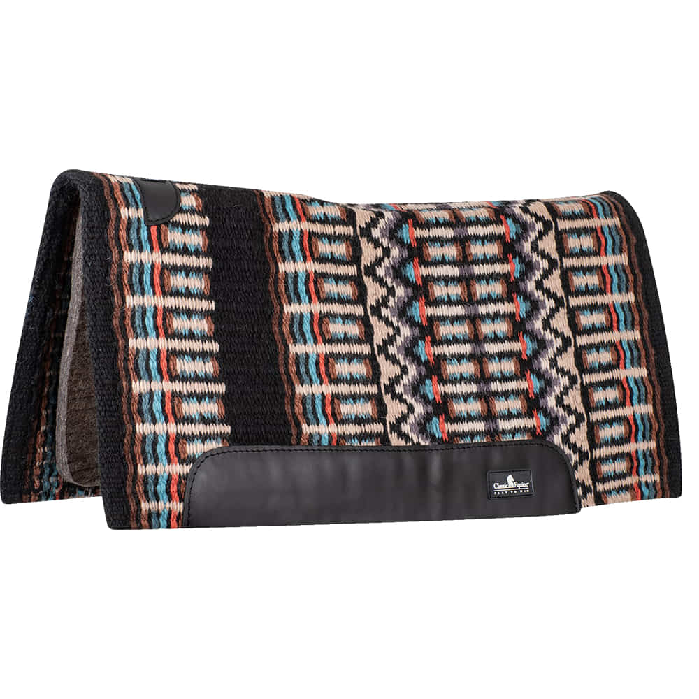 Classic Equine Tack 32"X34" / Black/Chestnut / Black Classic Equine Classic Wool Top 32 x 34 Saddle Pad
