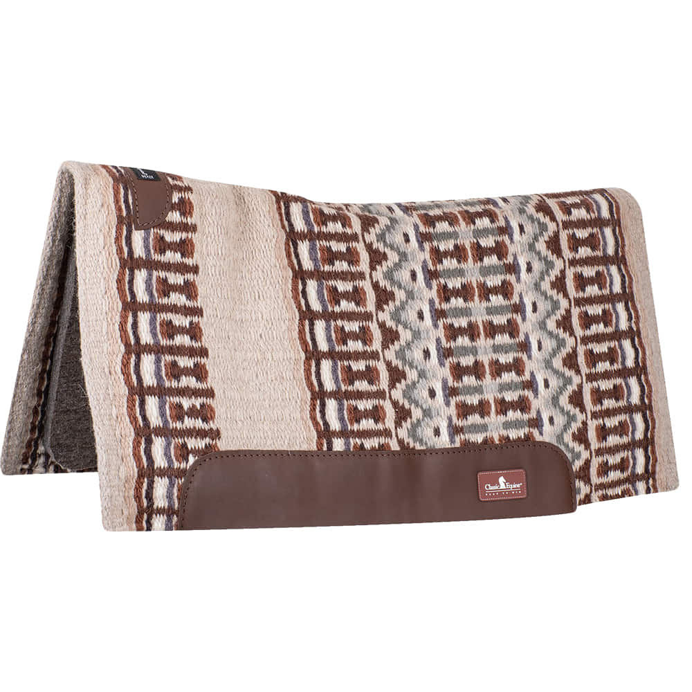 Classic Equine Tack 32"X34" / Cashmere/Latte / Black Classic Equine Classic Wool Top 32 x 34 Saddle Pad