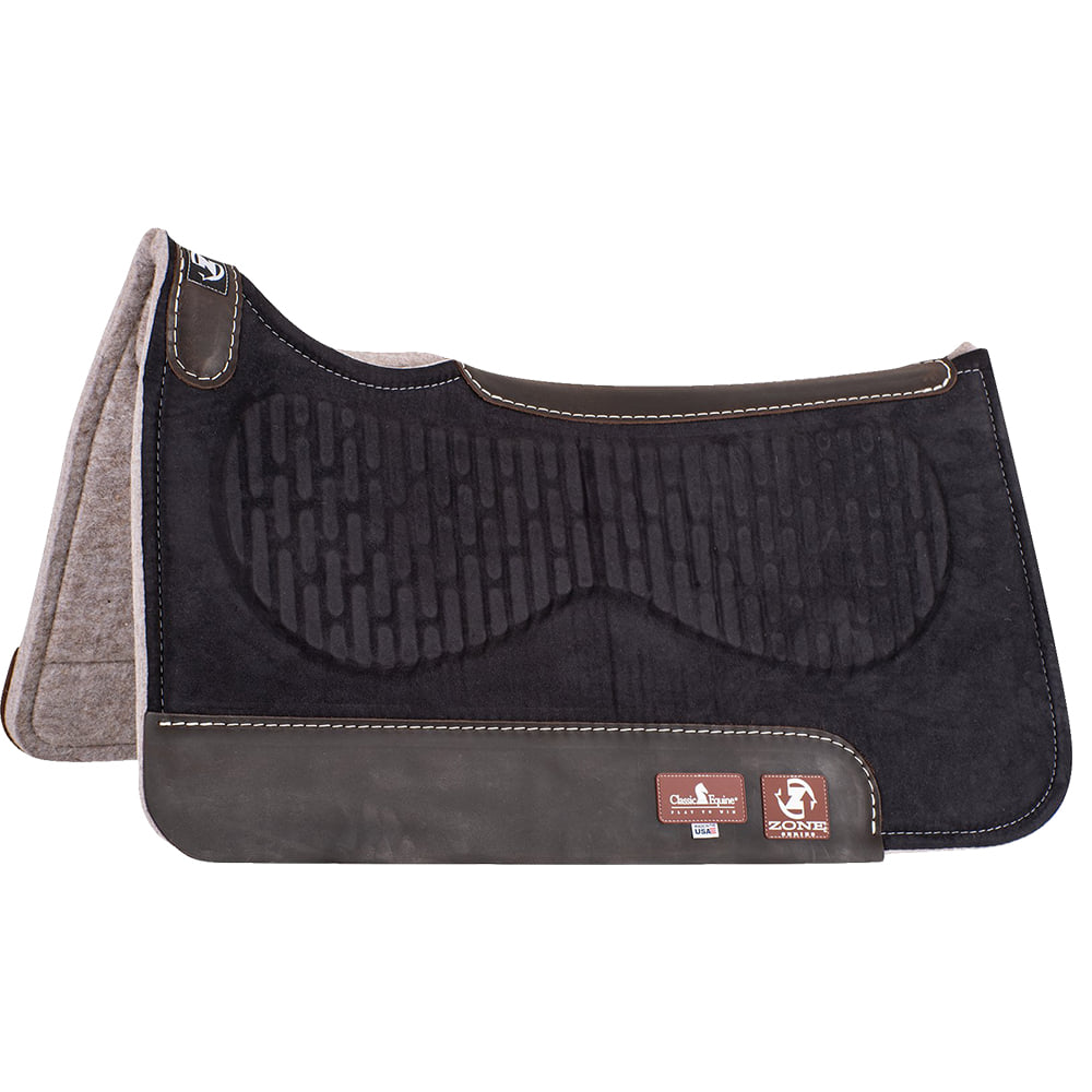 Classic Equine Tack Black / 28X30 Classic Equine Zone Micro Suede Felt Pad