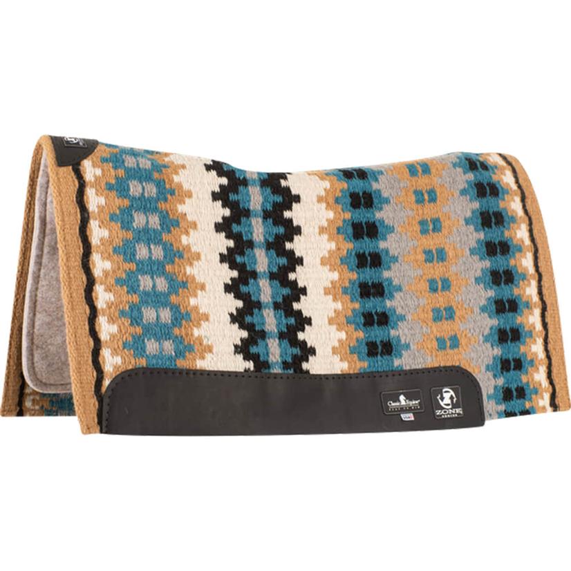 Classic Equine Tack Indian Tan/Black / 34"X38" Classic Equine Zone Wool Top Saddle Pad 34 x 38 x .75