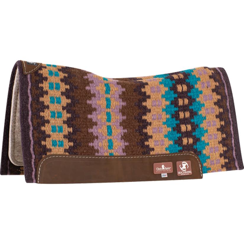 Classic Equine Tack Mulberry/Lavender / 32X34 Classic Equine Zone Wool Top Saddle Pad 32x34 x.75