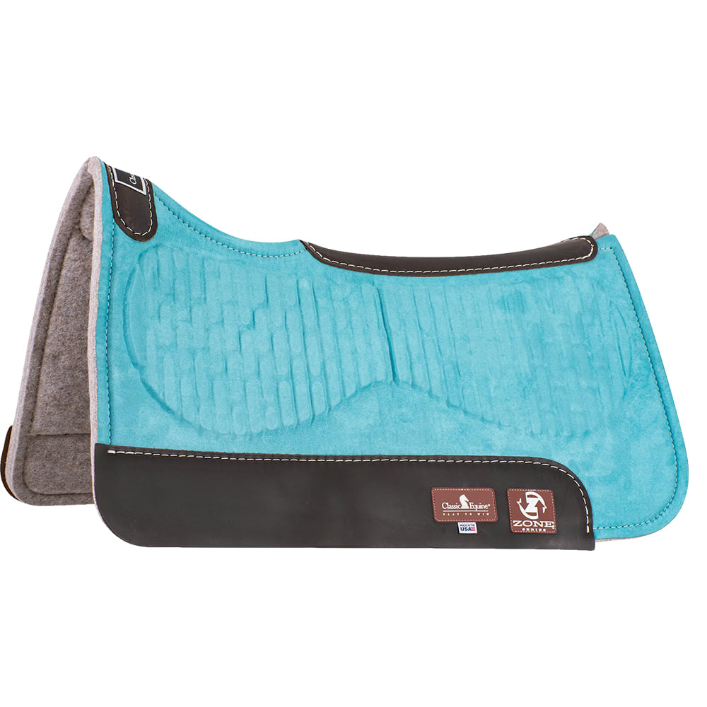 Classic Equine Tack Turquoise / 28X30 Classic Equine Zone Micro Suede Felt Pad