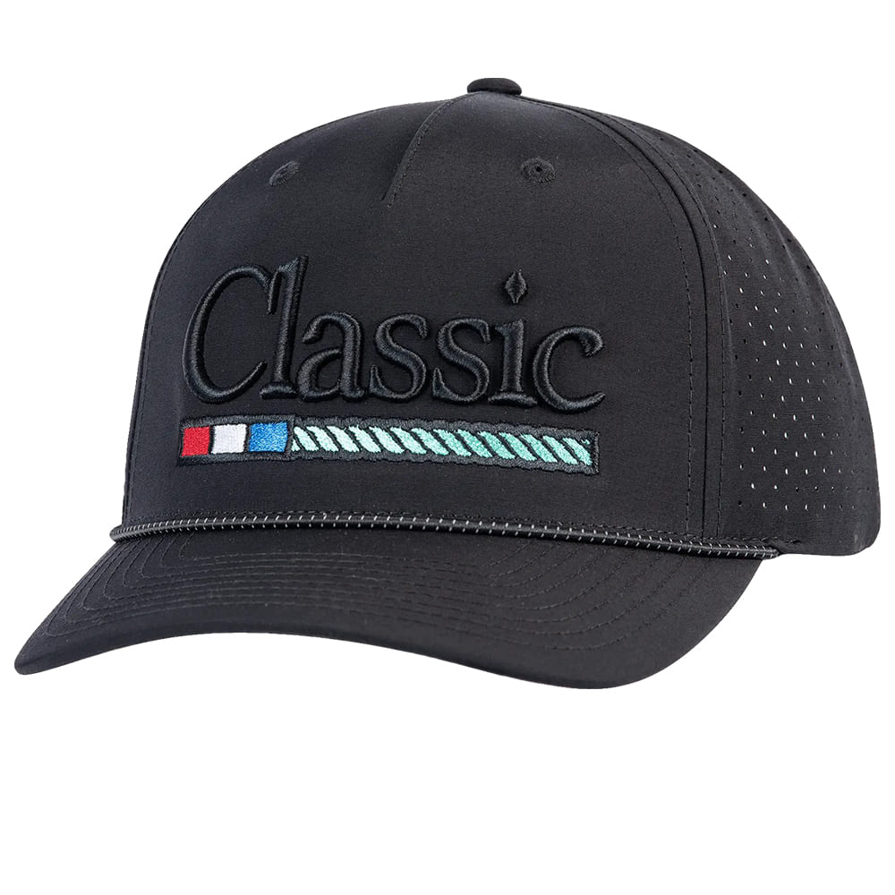 Classic Rope Hats Classic Rope Black The Performance 3D Puff Embroidery Cap