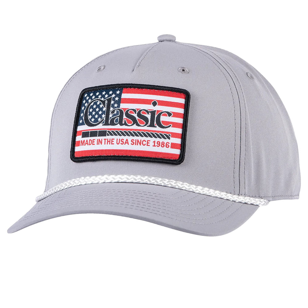 Classic Rope Hats Classic Rope Grey USA Flag Patch Rope Cap