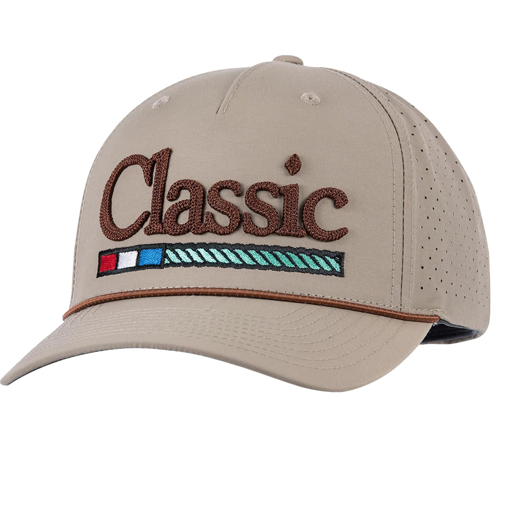 Classic Rope Hats Classic Rope Tan The Performance Chain Stitch Embroidery Cap