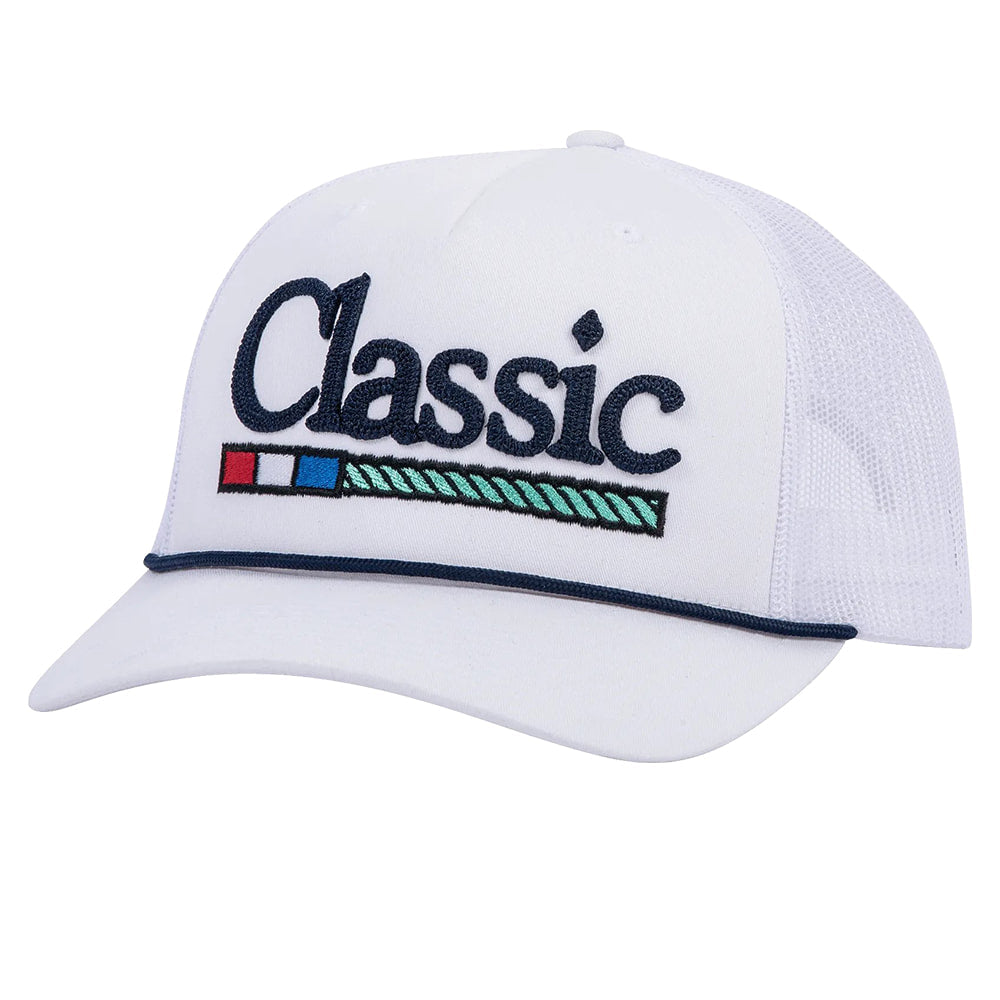 Classic Rope Hats Classic Rope The Original Chain Stitch Cap in White and Navy