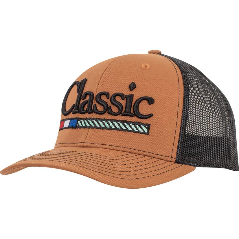 Classic Rope Hats OSFA / CARAMEL/BLACK Classic Rope Caramel And Black Puff Embroidery Cap