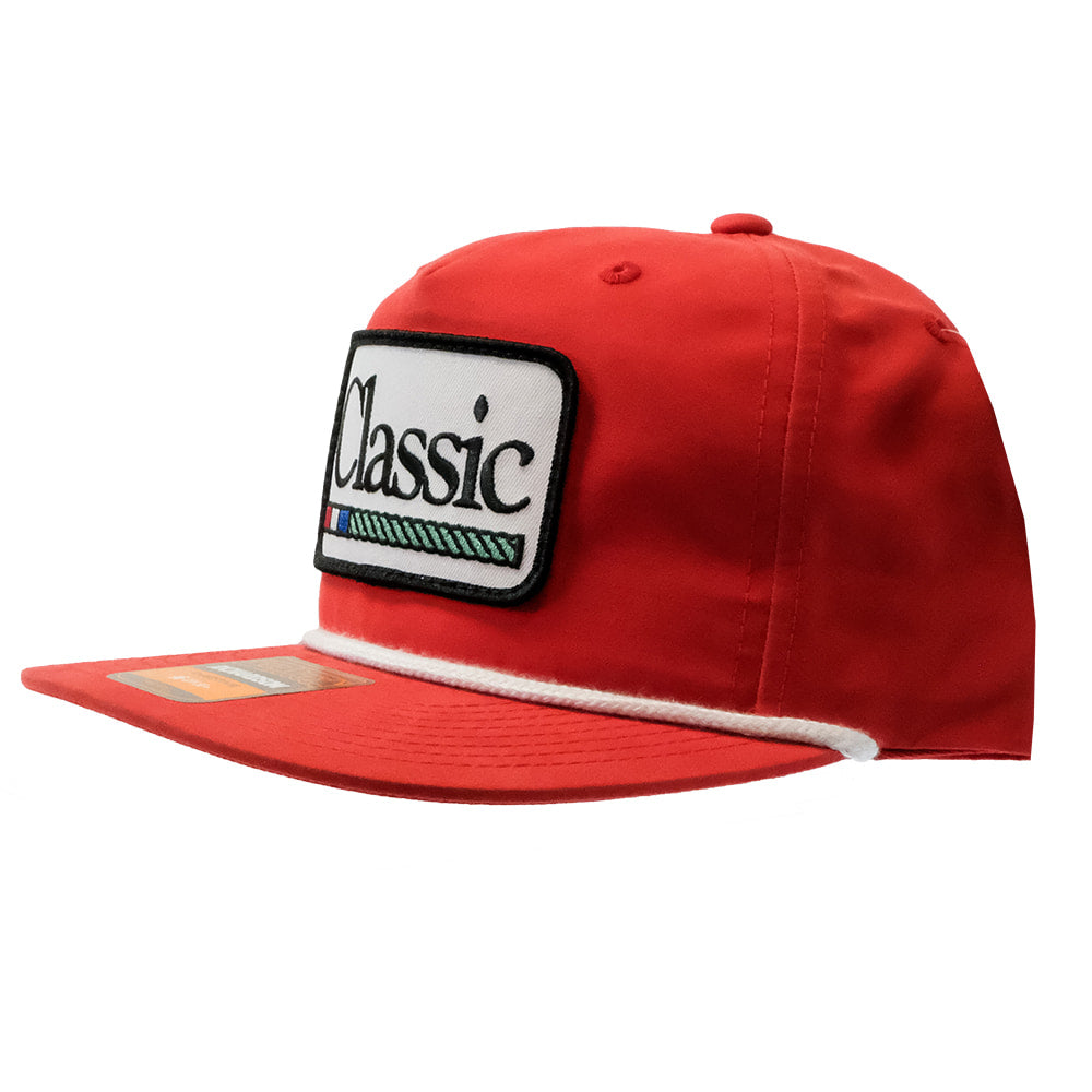 Classic Rope Hats OSFA / RED/WHITE Classic Rope Red And White Embroidered Patch Cap