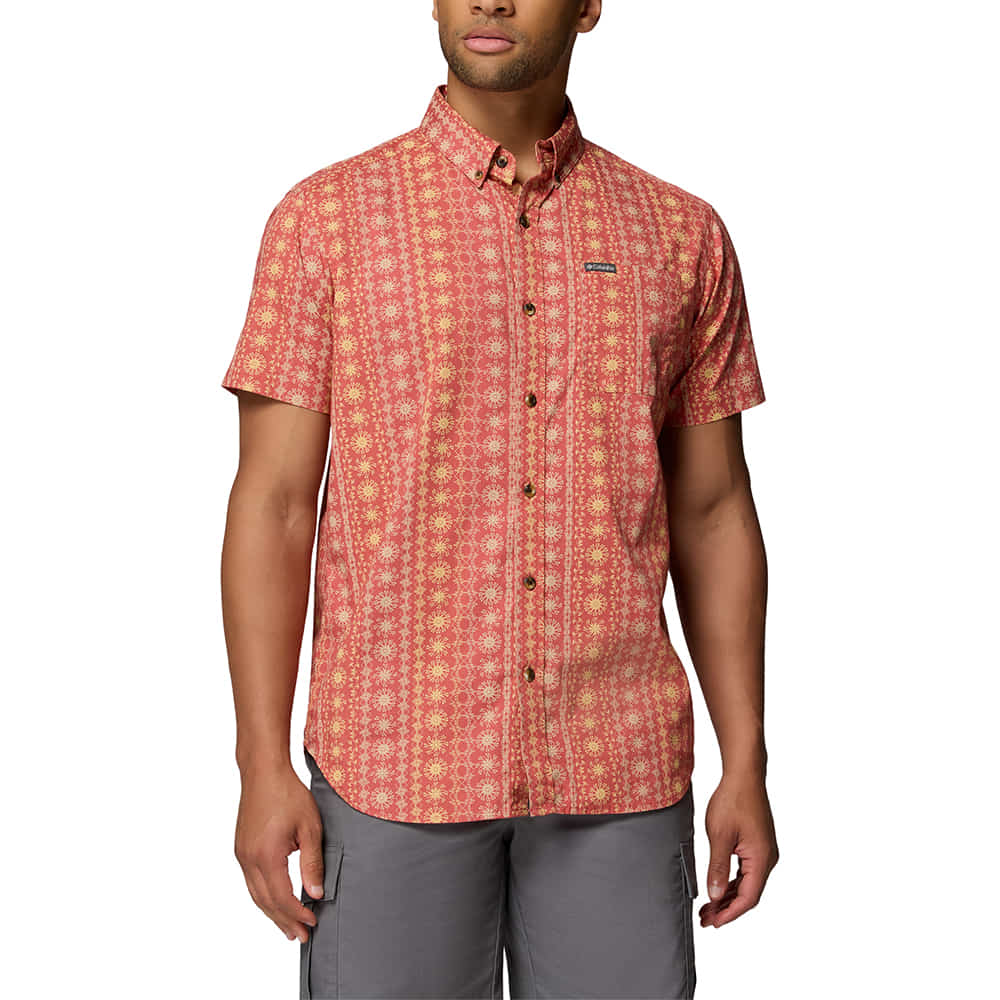 Columbia Sportswear Apparel Columbia Sportswear Men's Red and Wildflower Rapid Rivers Short Sleeve Shirt