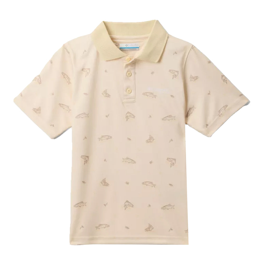 Columbia Sportswear Apparel Columbia Super Slack Tide Short Sleeve Boy's Polo In Lemon Wash