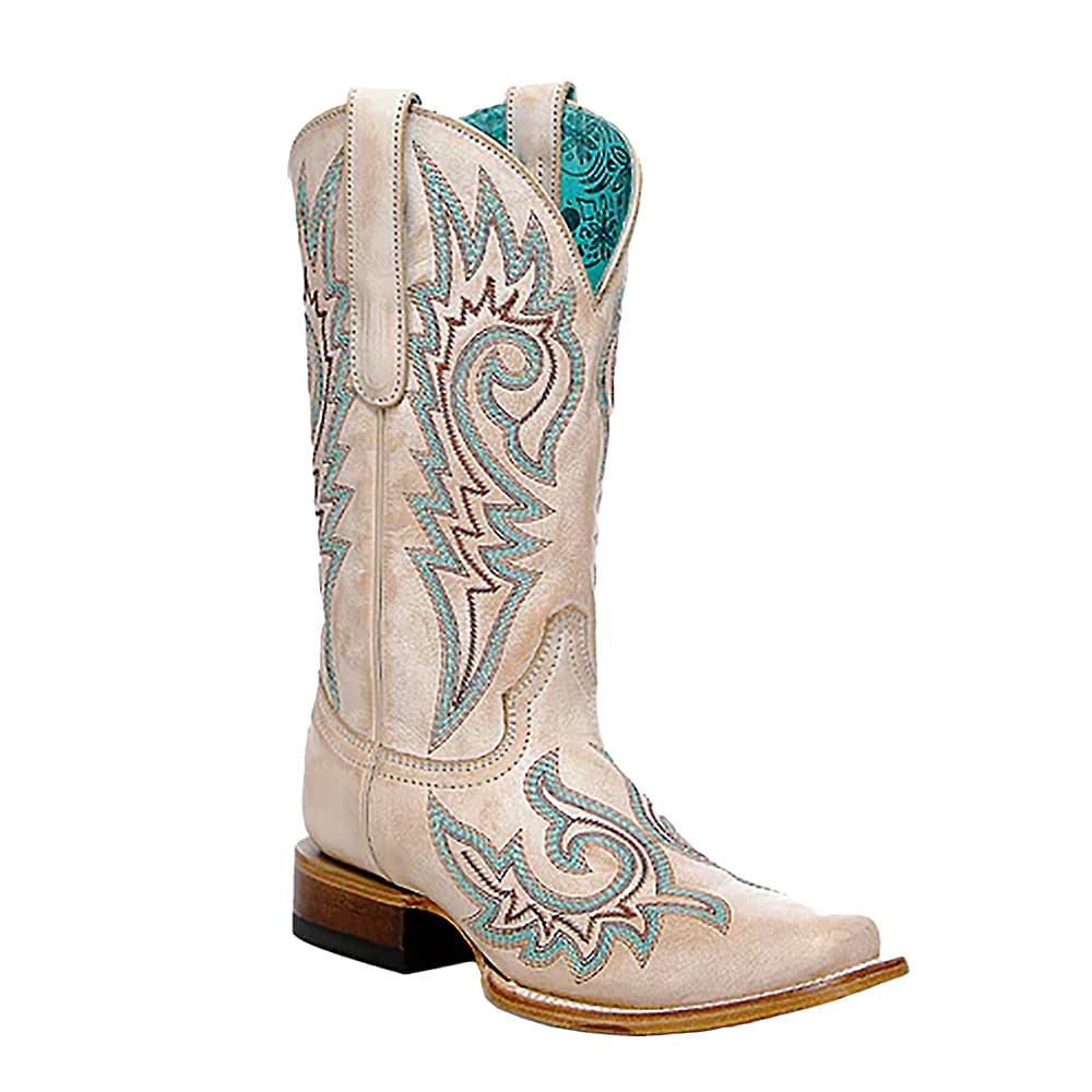 Corral Boots Footwear Corral Boots Women's Cream Straw Flames Embroidery Boot