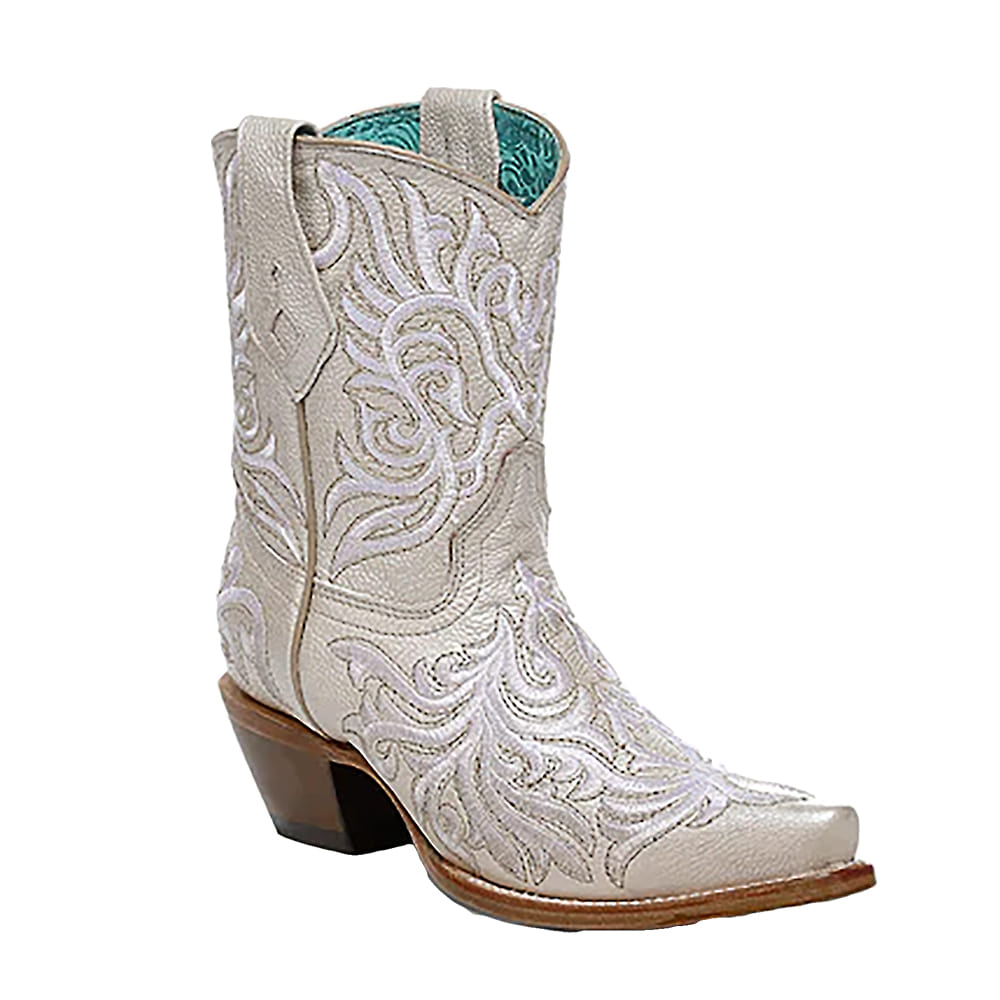 Corral Boots Footwear Corral Boots Women's White Bone Embroidery Ankle Boot