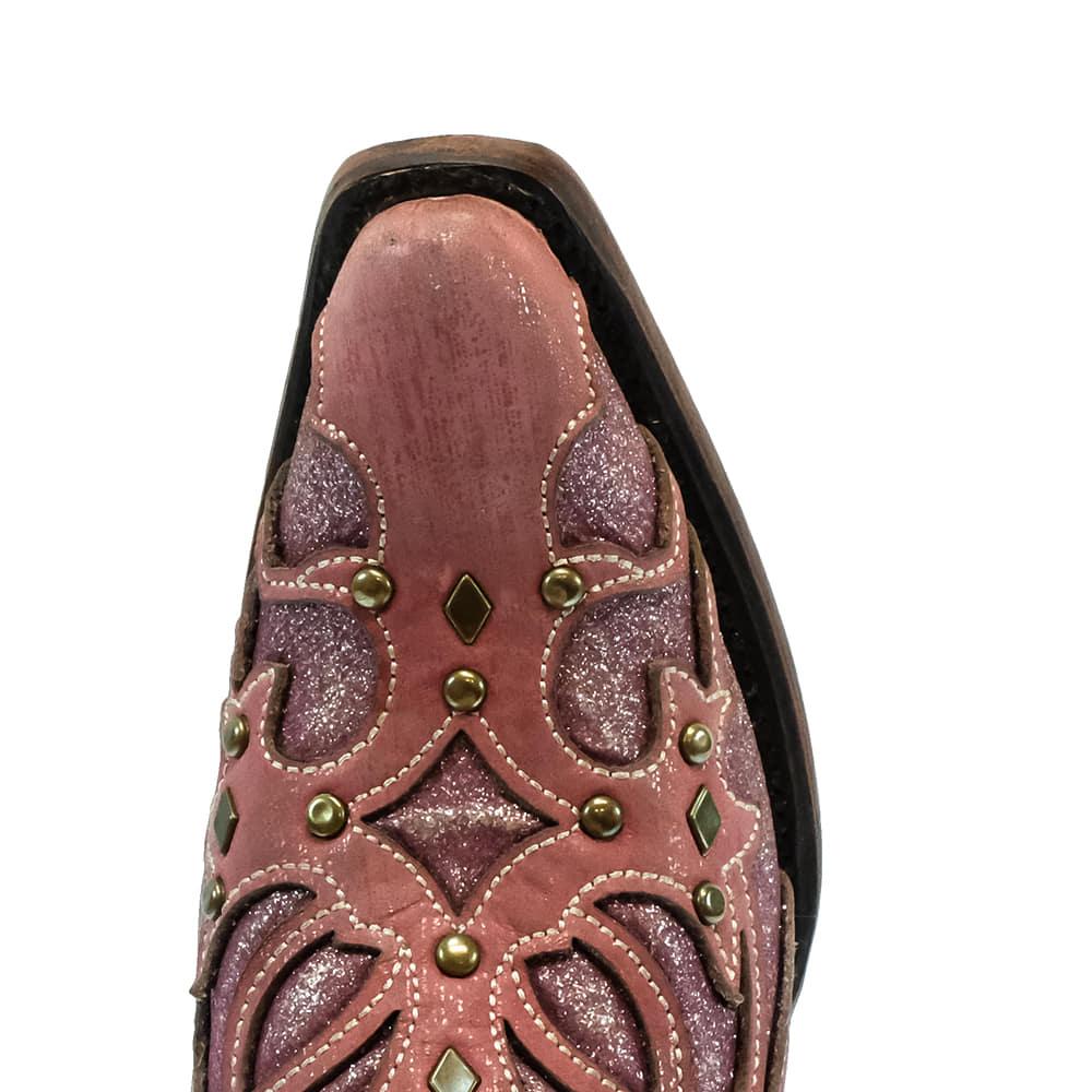 Corral Boots Footwear Corral Pink Glitter Inlay Embroidery Women's Boots