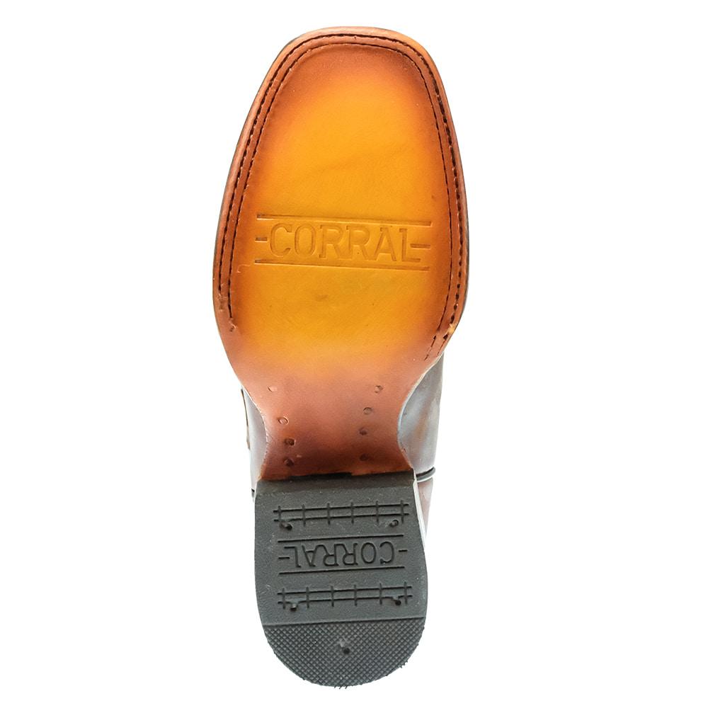 Corral Boots Footwear Corral Teen Boy's Honey Navy Embroidery Boots