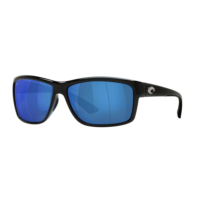 Costa Sunglasses Apparel Black / OSFA Costa Mag Bay Shiny Black Frame Blue Mirror Polarized Poly Lens Sunglasses