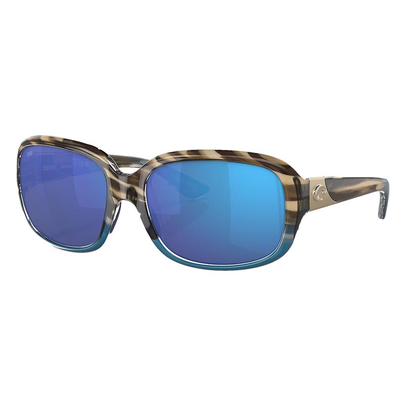Costa Sunglasses OSFA / WAHOO/BLUE Costa Gannet Shiny Wahoo Blue Mirror 580G Sunglasses