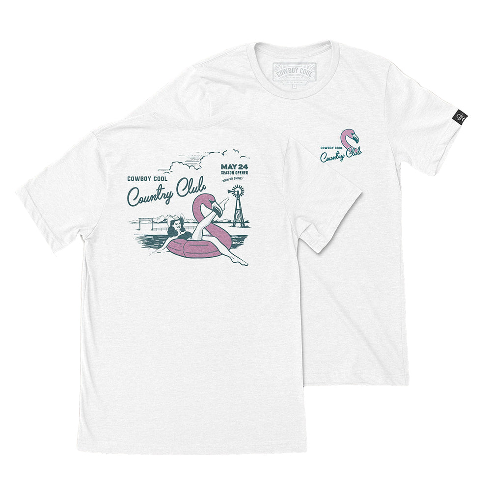 Cowboy Cool Apparel Cowboy Cool Women's White Country Club T-Shirt