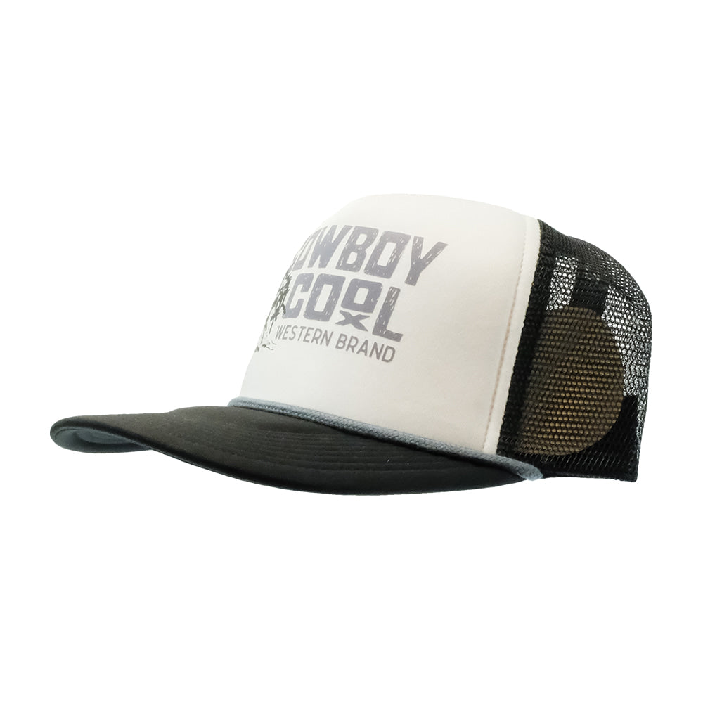 Cowboy Cool Hats Cowboy Cool White Rooster Round Up Trucker Cap