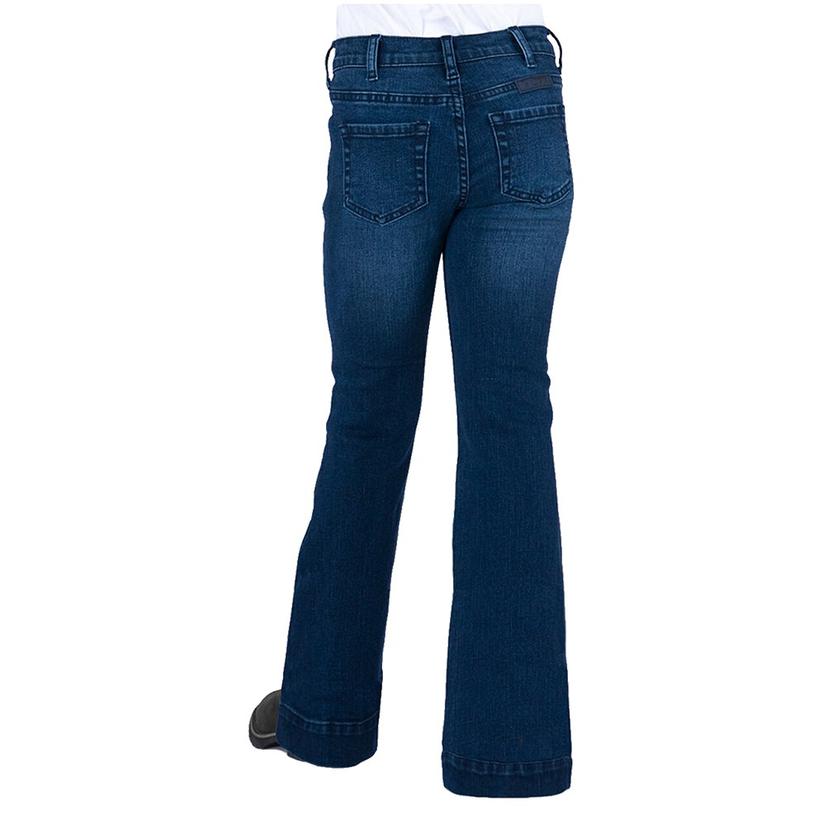 Cowgirl Tuff Apparel Cowgirl Tuff Girls Dark Wash Trouser Jeans
