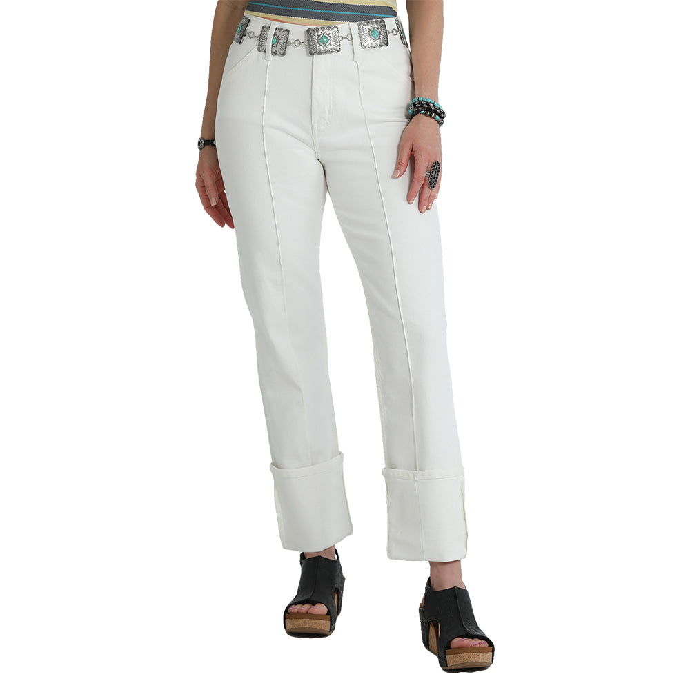 Cruel Girl Apparel Cruel Girl Quinn High Rise Women's Relaxed Straight Jeans in White