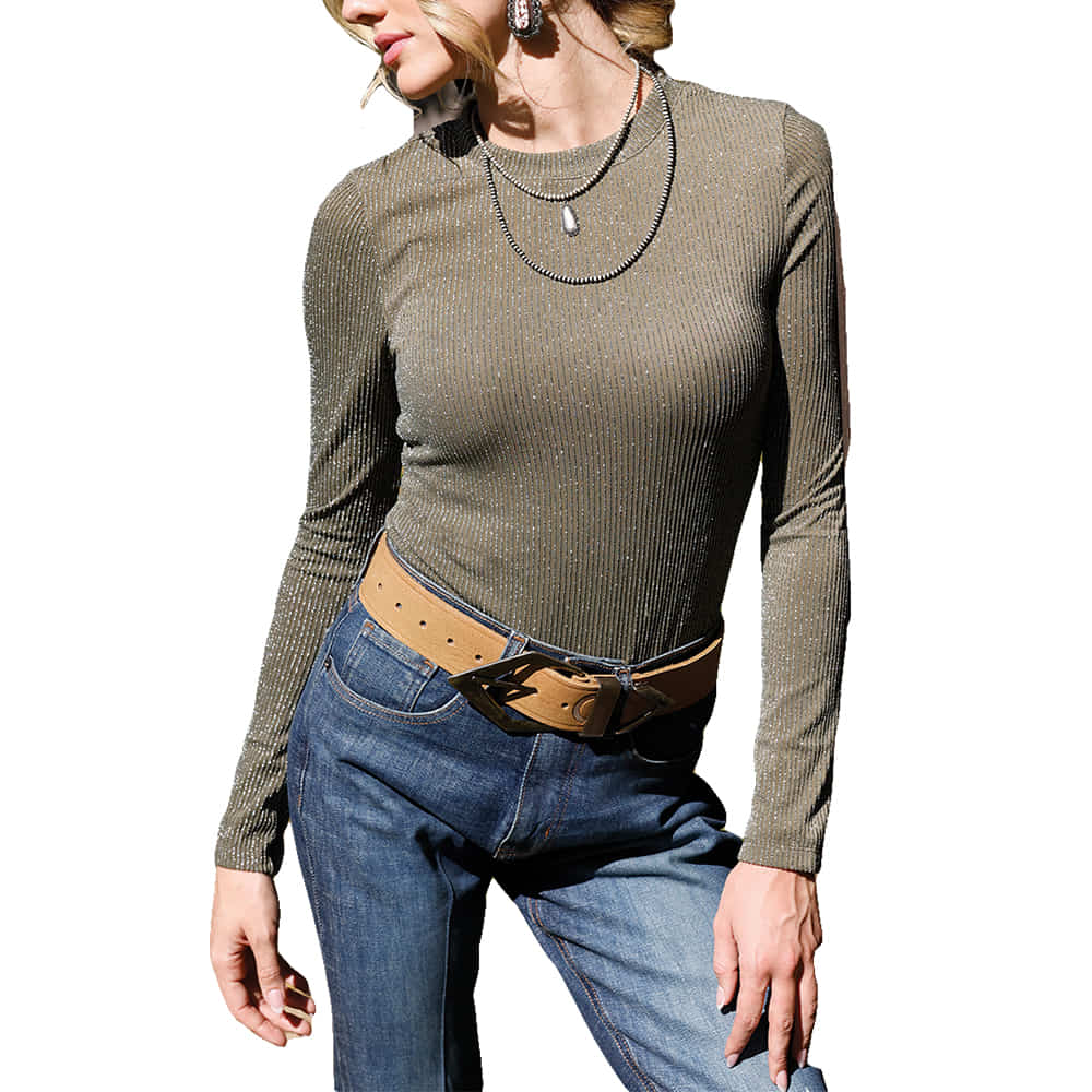 Cruel Girl Apparel Metallic Long Sleeve Tee