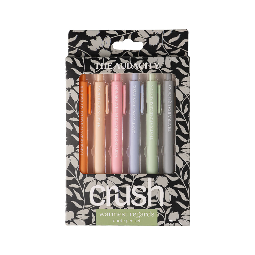 Crush Other Black and White / OSFA Crush Warmest Regards Quote Pen Set