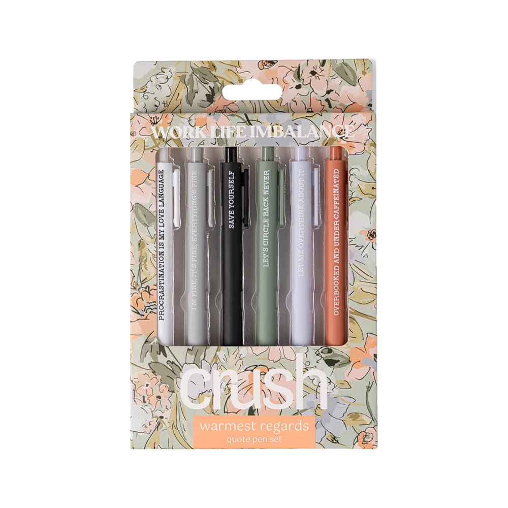 Crush Other Floral / OSFA Crush Warmest Regards Quote Pen Set