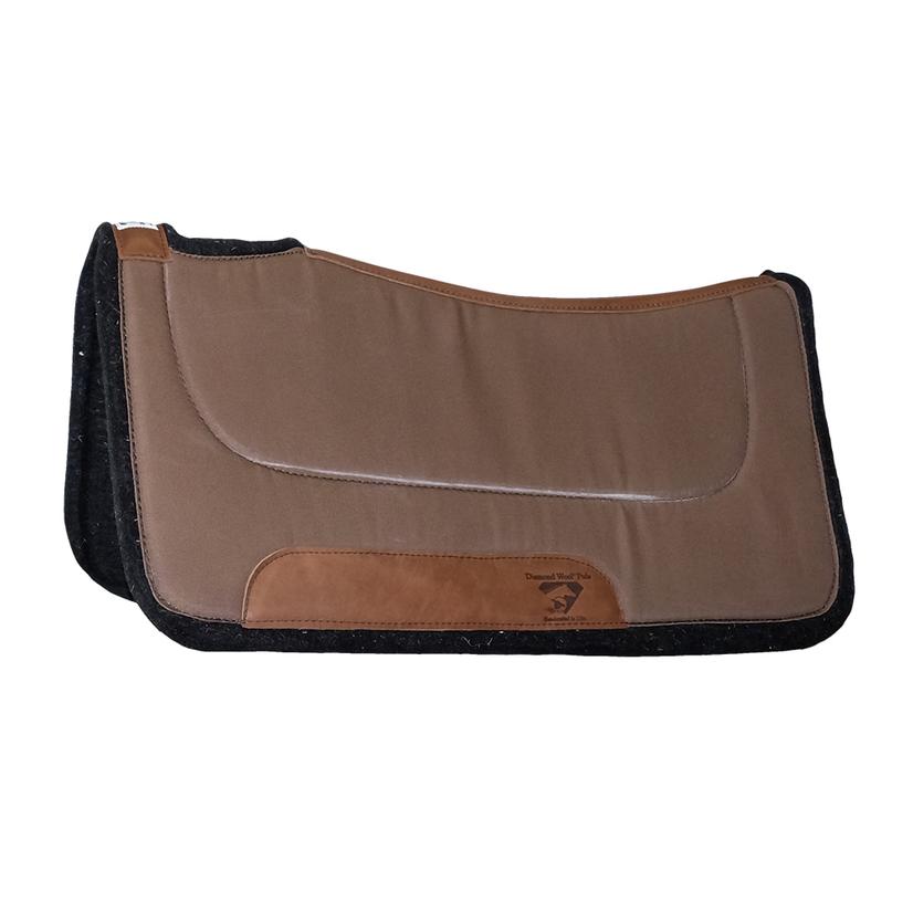 Diamond Wool Pad CO Tack 32"X32" / Taupe Diamond Wool Contoured Felt Ranch Saddle Pad 32 x 32