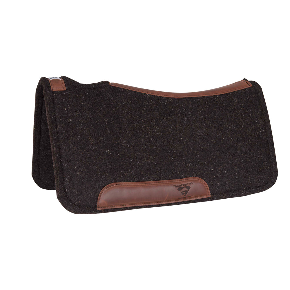 Diamond Wool Pad CO Tack Black / 32"X32" Diamond Wool Pad Co. Contoured Wool Felt Ranch Saddle Pad 1"