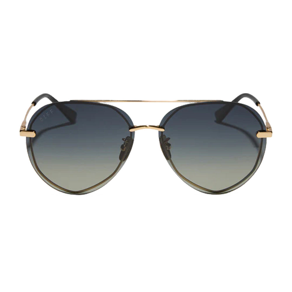 Diff Eyewear Apparel Diff Eyewear Gold and Black with Grey Gradient Sunglasses
