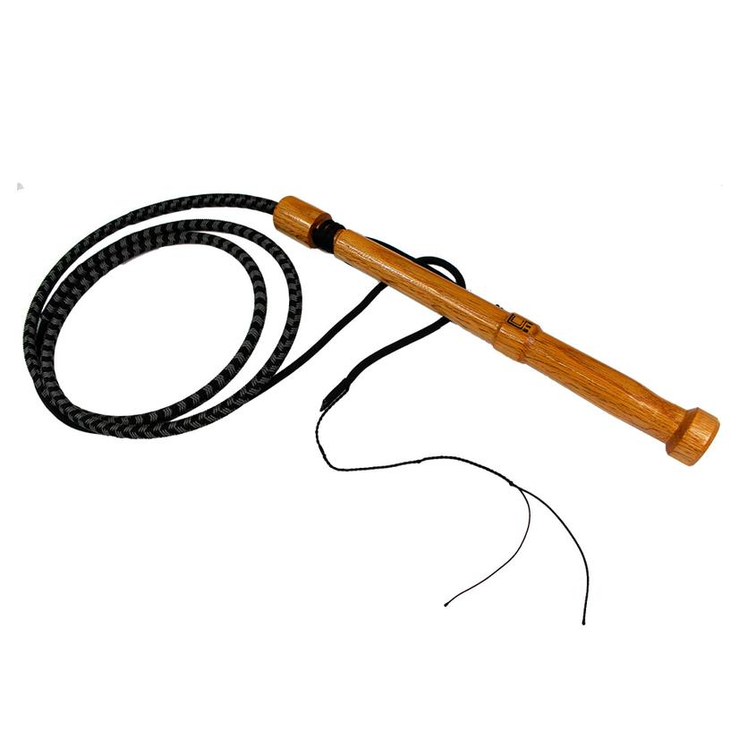 Double C Customs Tack 8' / Black/Grey Double C Customs 8' Black/Gray Bull Whip With Oak Handle