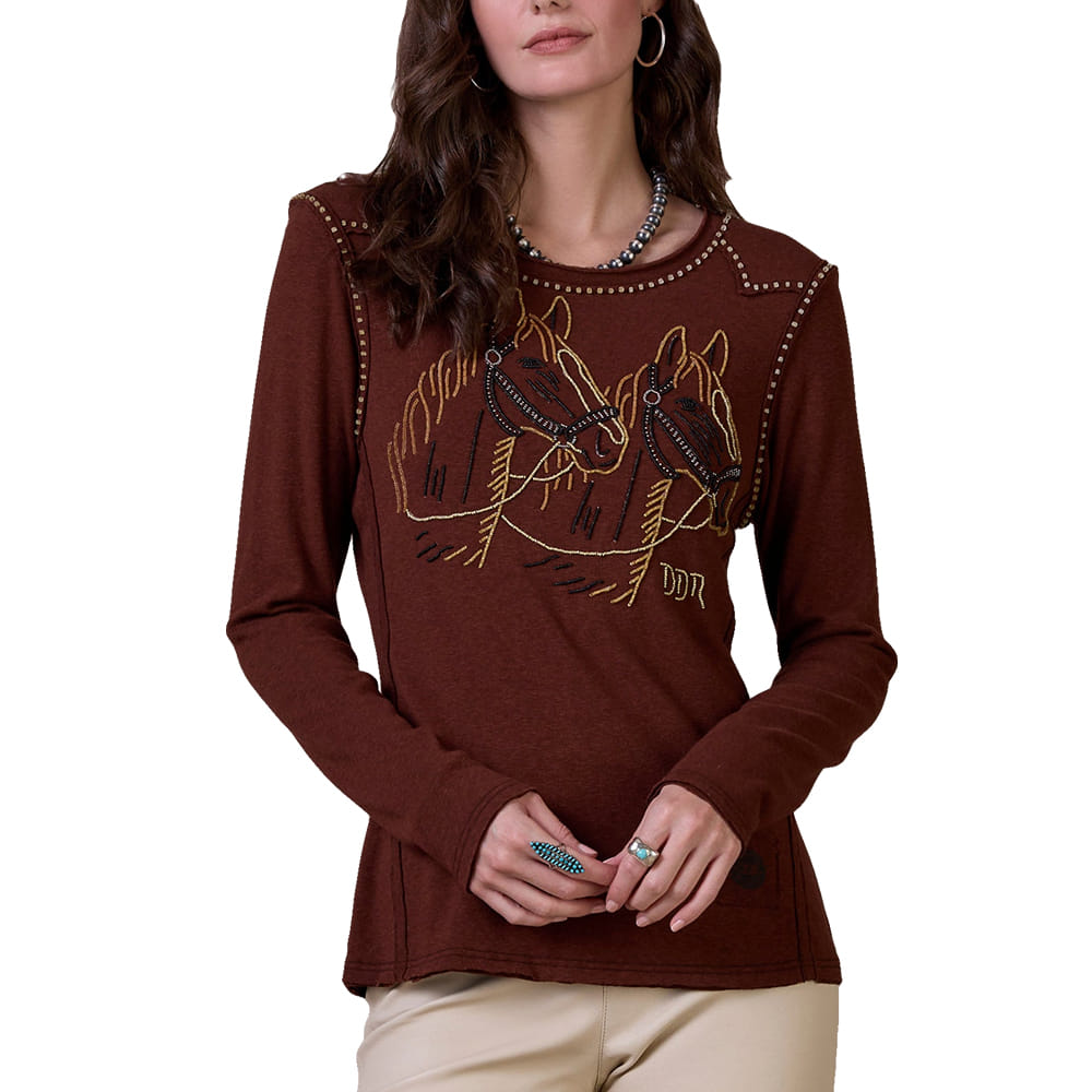 Double D Ranch Apparel Double D Ranch Clippety Clop Tee in Brindle