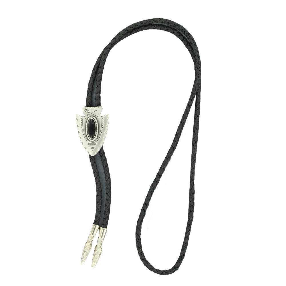 Double S Jewelry Double S Arrowhead with Black Stone Bolo Tie