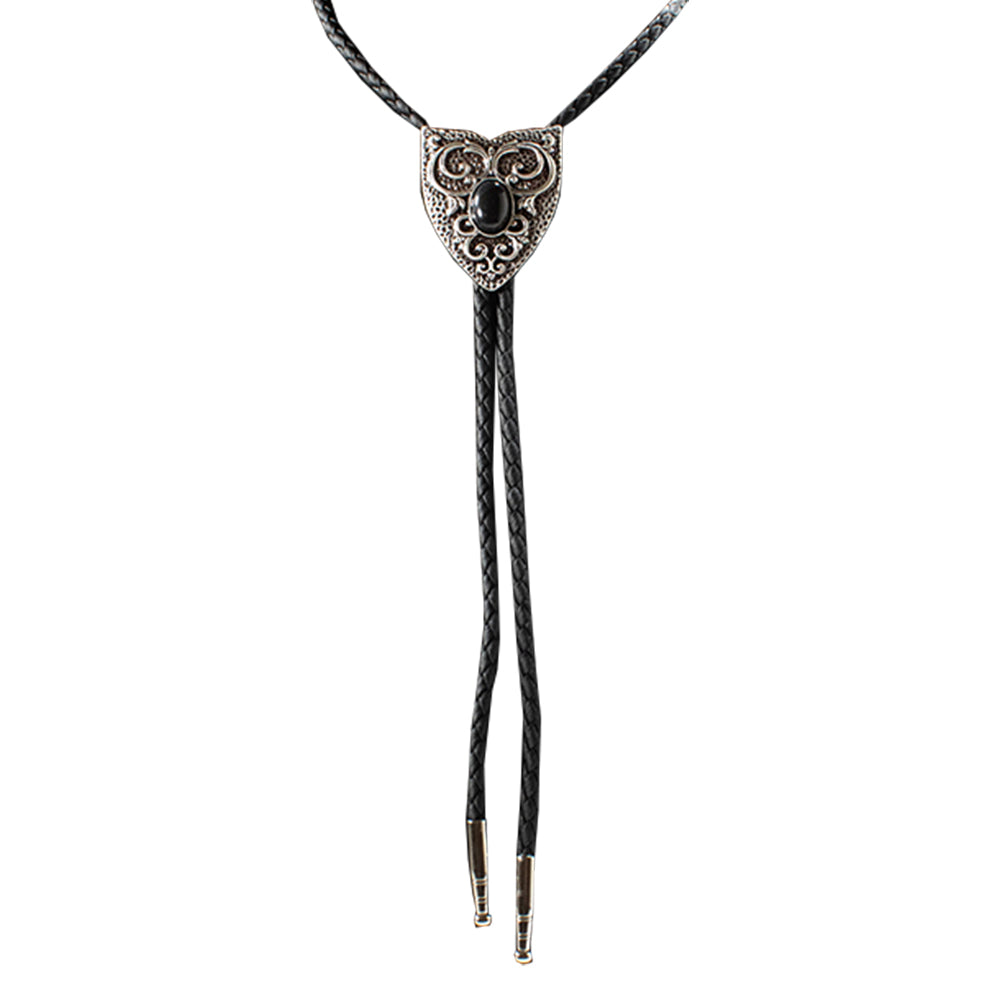 Double S Jewelry Double S Black Stone Belt Tip Bolo Tie