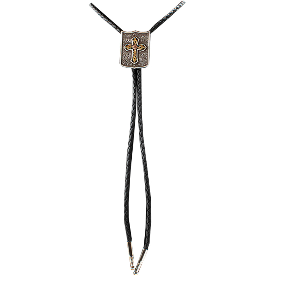 Double S Jewelry Double S Cross Silver and Black Bolo Tie