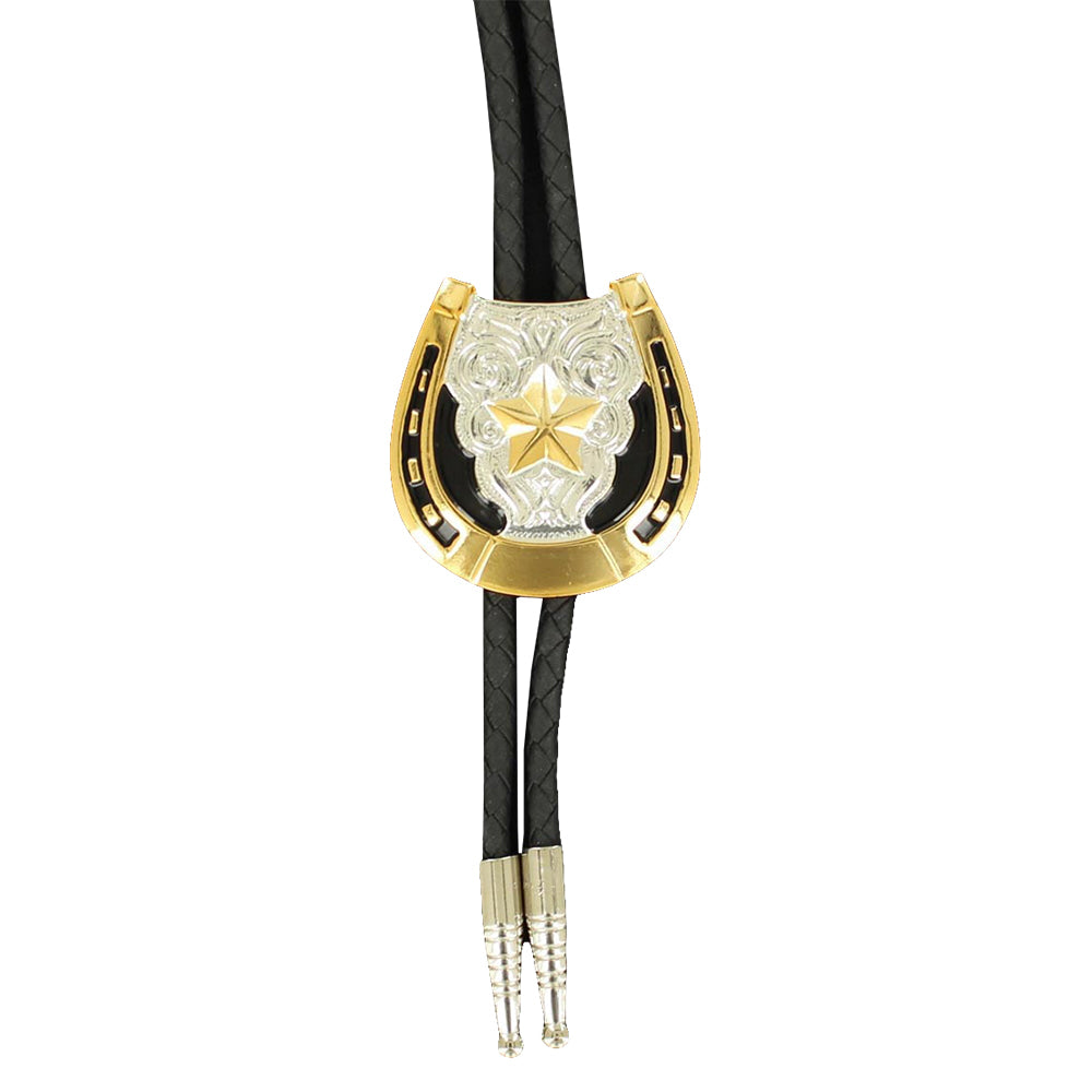 Double S Jewelry Double S Horseshoe and Star with Gold and Silver Bolo Tie