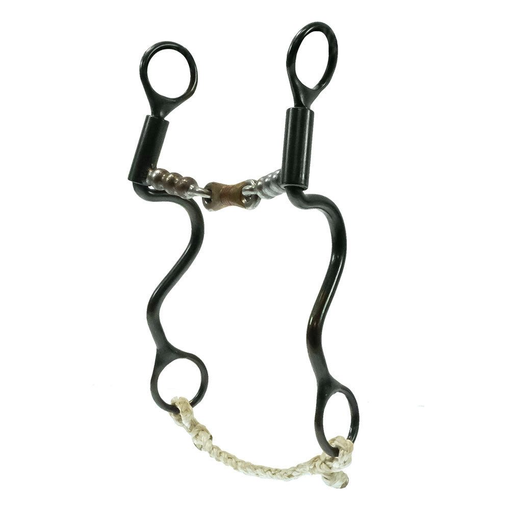 Dutton Bits Tack Dutton Bit Calvary Cheek Smooth Dog Bone Bit with Solid Bead Mouthpiece
