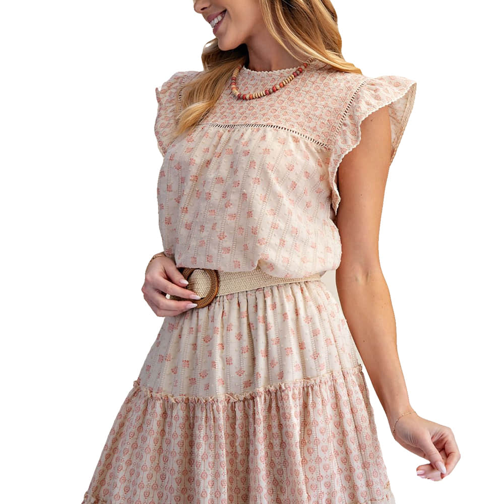 Easel Apparel Easel Floral Print Linen Top
