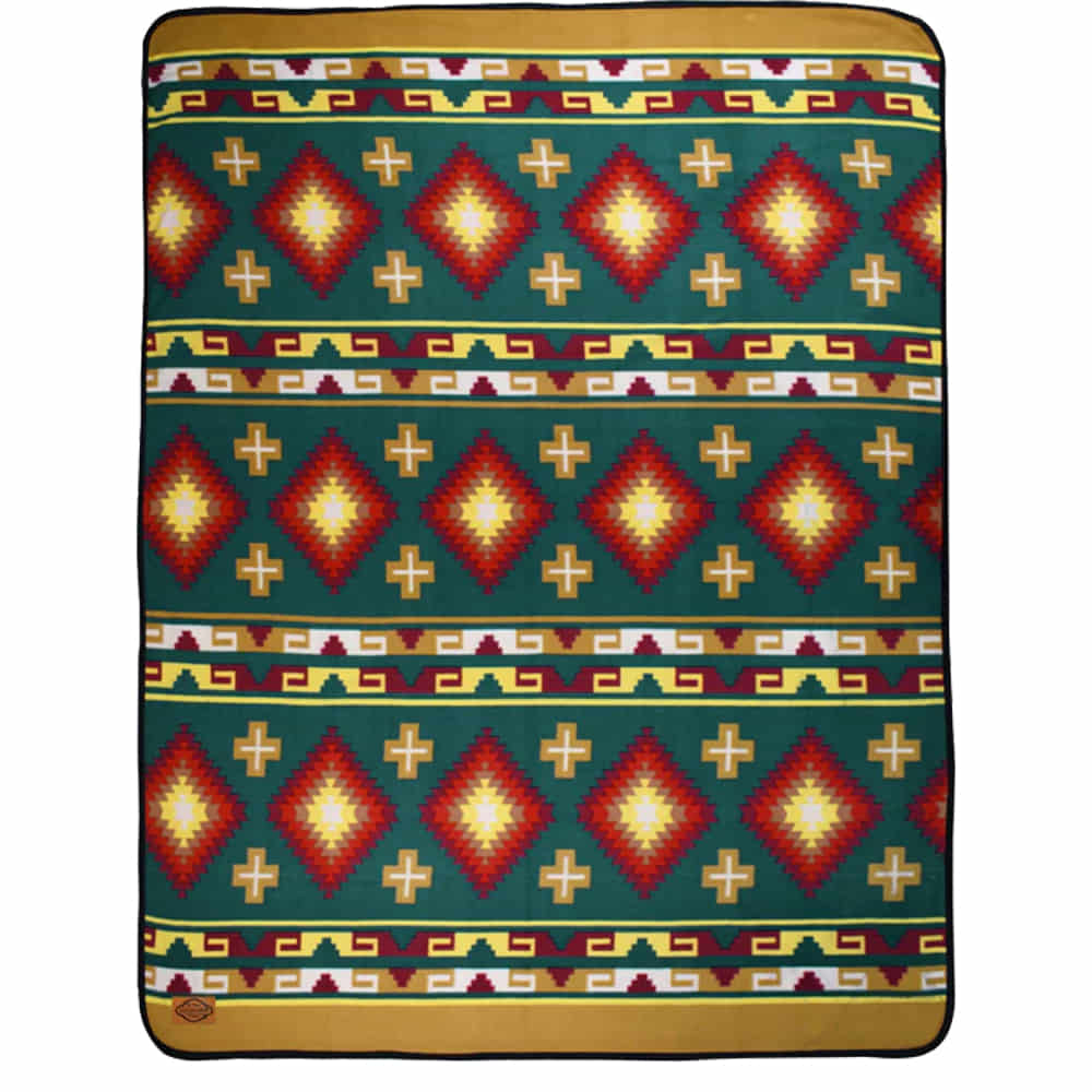 El Paso Saddle Blanket Home Decor El Paso Saddle Blanket Fleece Lodge Blanket with Southwest-Style Pattern 60"x80"