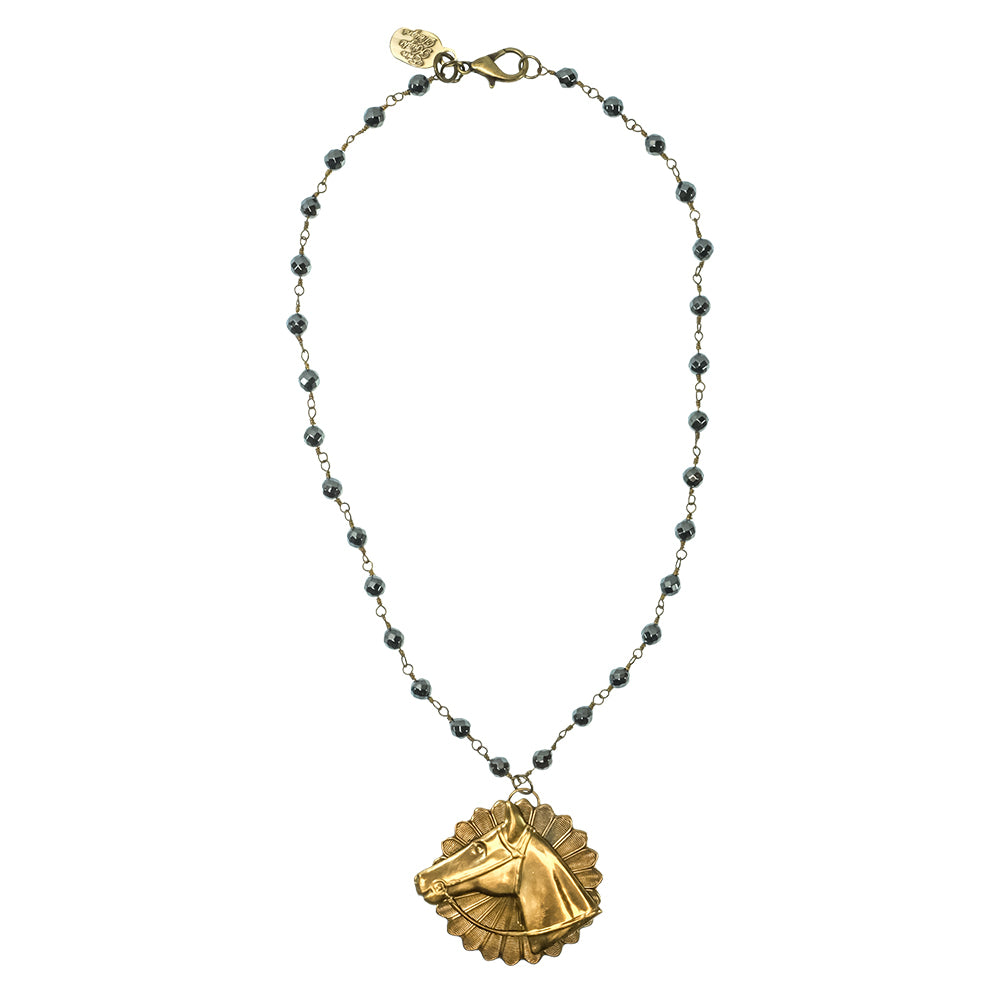 Erin Knight Designs Jewelry 18 Inch Erin Knight Designs Hematite Rosary With Gold Plated Pendant