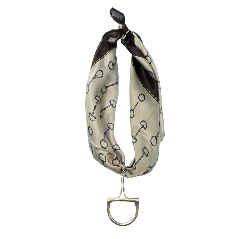 Erin Knight Designs Jewelry Erin Knight Designs Snaffle Pendant with Taupe Snaffle Bit Wild Rag Necklace