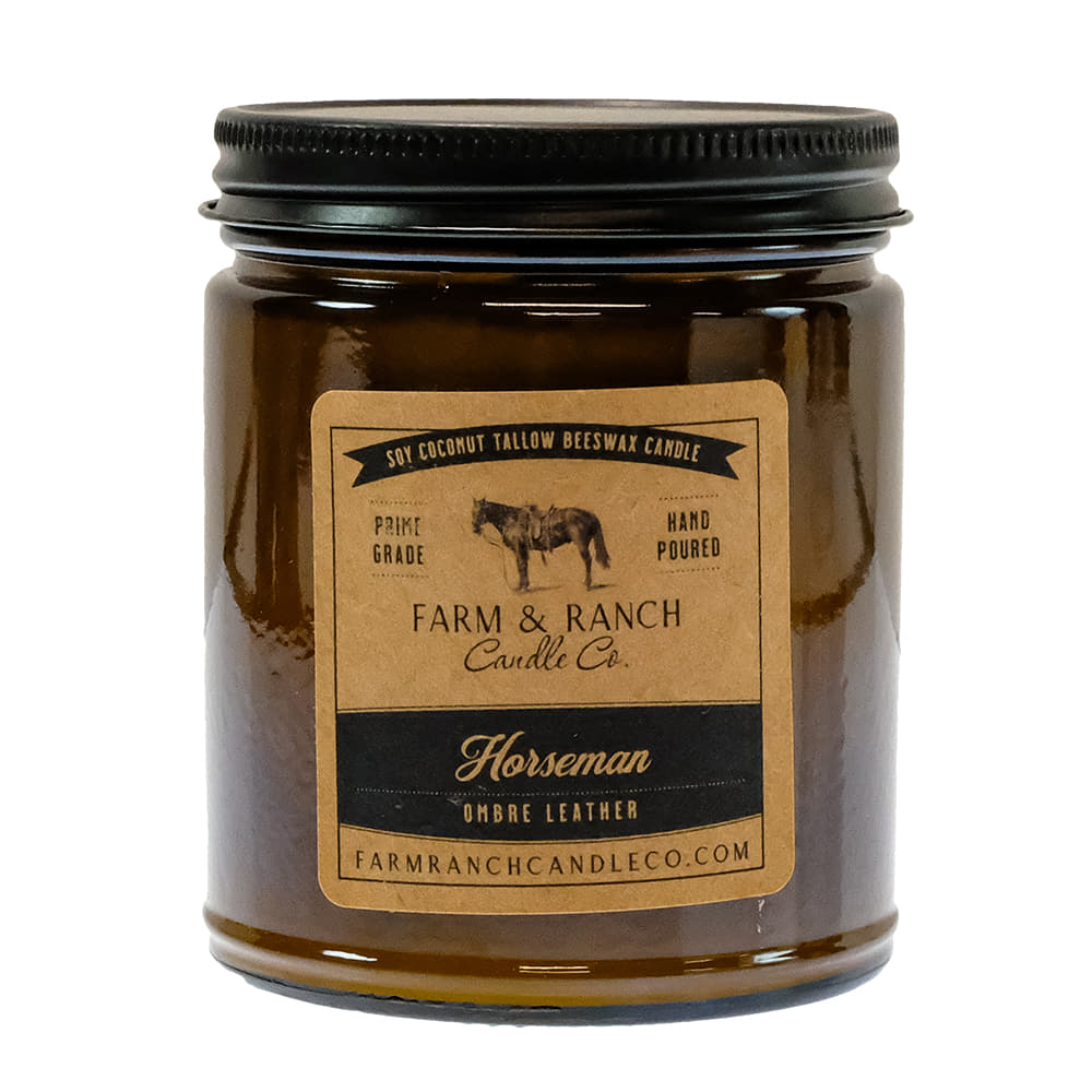 Farm and Ranch Candle Co. Home Decor Farm and Ranch Candle Co. Horseman Candle with Ombre Leather Tom Ford Scent